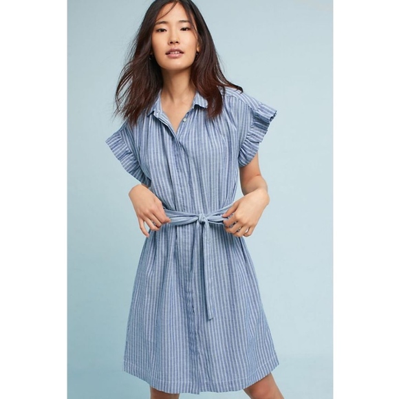 Anthropologie Dresses & Skirts - Isabella Sinclair Piper Flutter-Sleeve Shirtdress